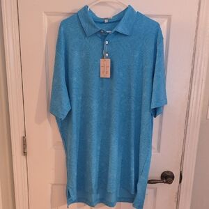 NWT Peter Millar Light Blue Polo Shirt